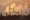 Air pollution from smoke stacks at oil refinery