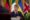 Emmanuel Macron during the multilateral meeting with European leaders and Donald Trump. AFP